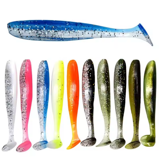 10Pcs/Bag 70mm 90mm 120mm Swim Bait Lure Soft Plastics 2 Inch Saltwater Paddle Tail Swimbait