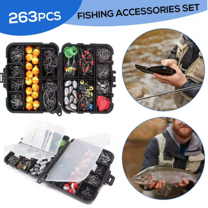 263pcs Outdoor Fishing Accessories Set with Tackle Box