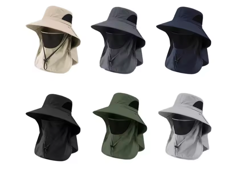 Men’s & Women’s UV Protection Fishing Hat with Neck Flap – Wide Brim Outdoor Sun Hat