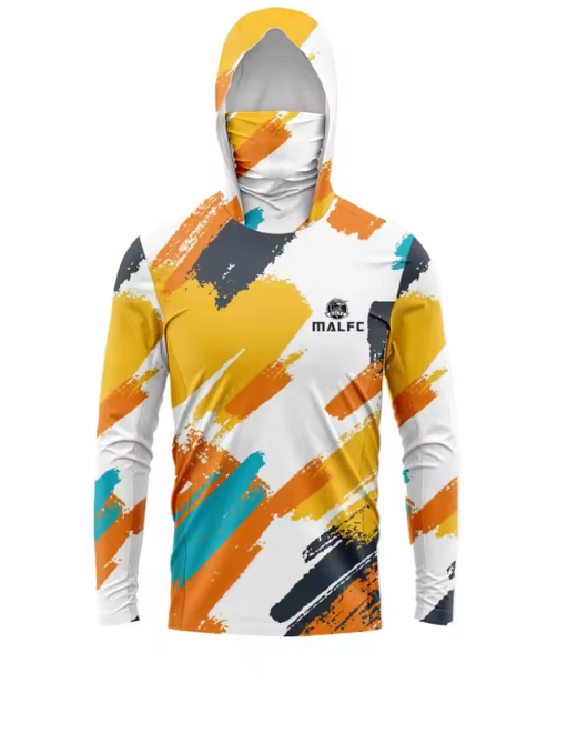 MALFC Men Hood Fishing Shirt long sleeve fishing t shirt uv protection Fishing Apparel
